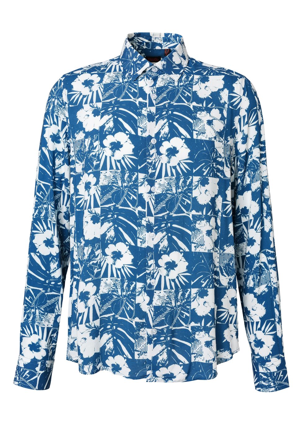 Devils Advocate oversized floral long sleeve shirt in blue – Devil's ...